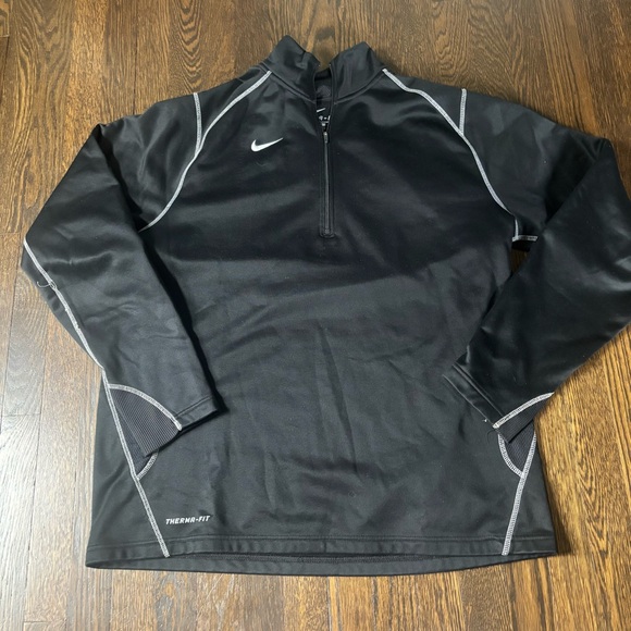 Nike Therma-Fit 1/4 Quarter Zip XL Men Pullover Jacket Black Athletic - Picture 1 of 6